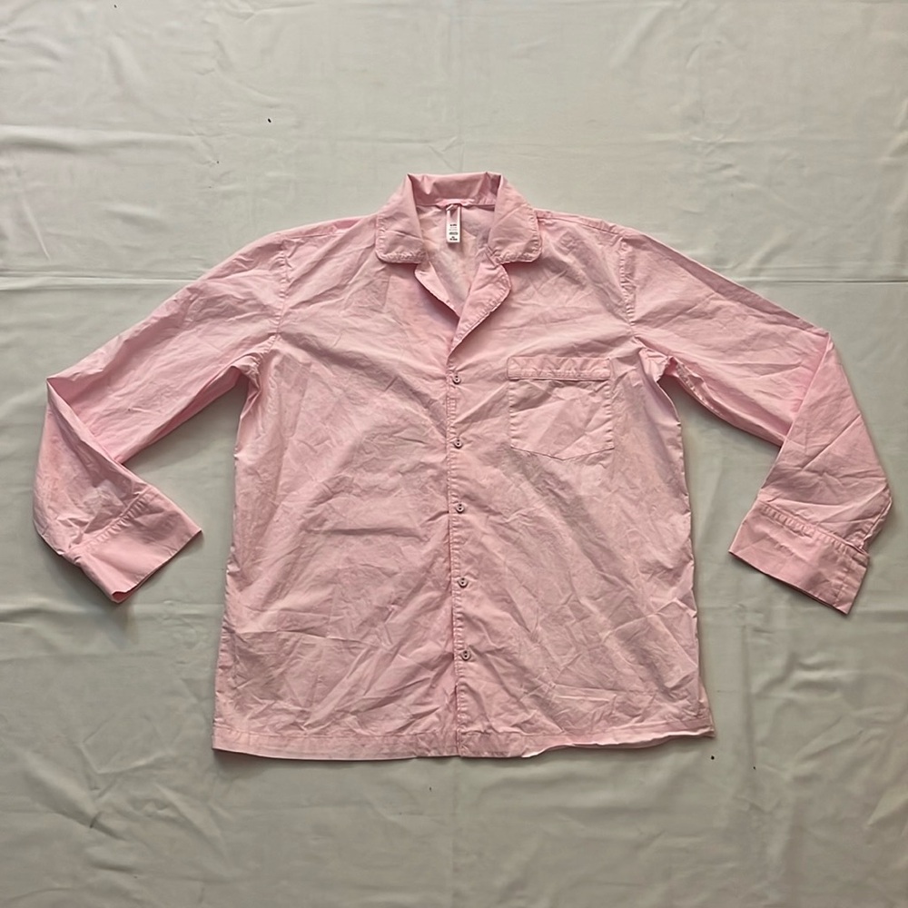 SKIMS COTTON POPLIN SLEEP BUTTON UP SHIRT